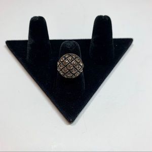 Lia sophia brown rhinestone statement ring